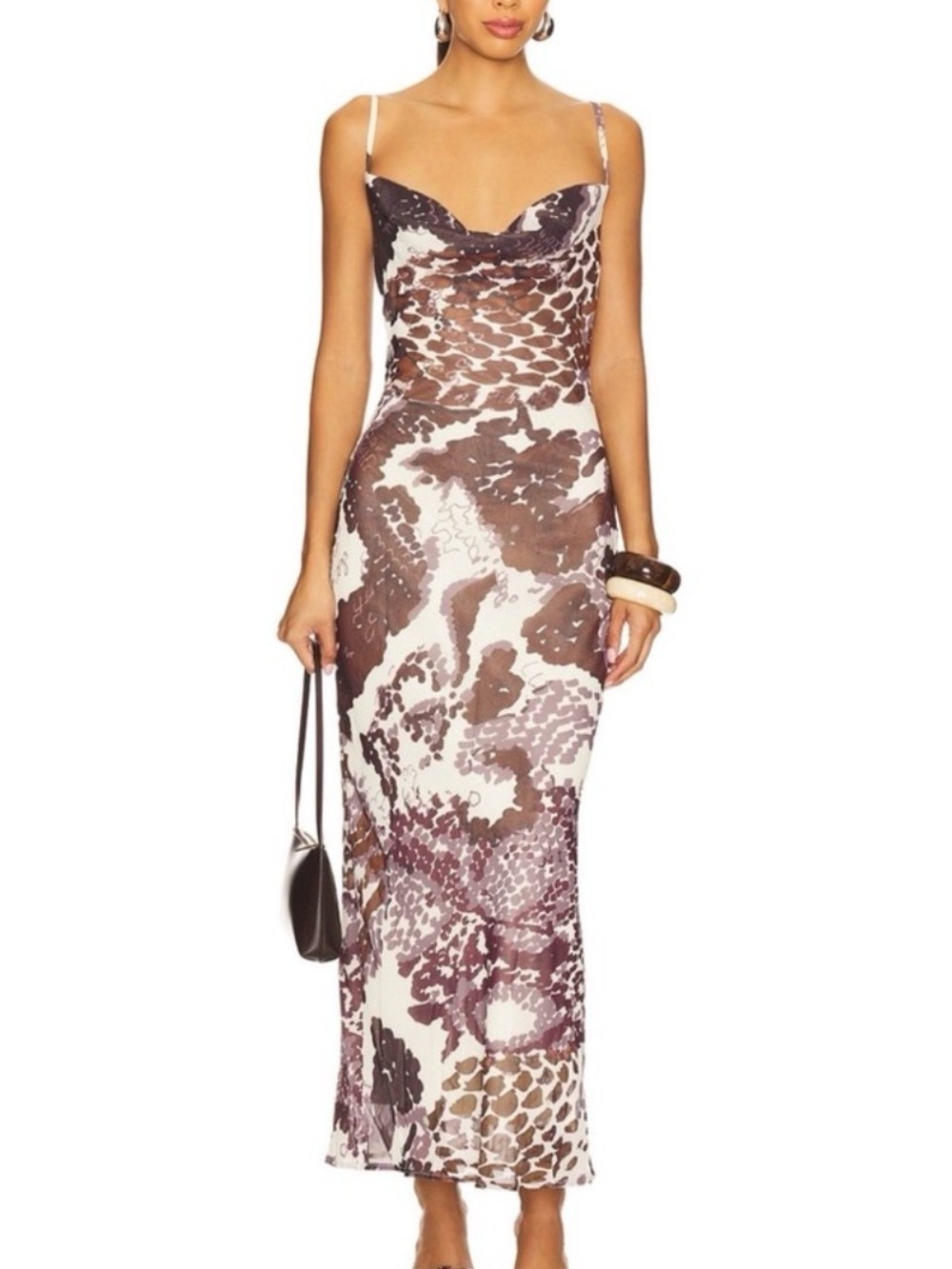 SYNDYS Maxi Dress in Snake Skin – Size S (NWT)